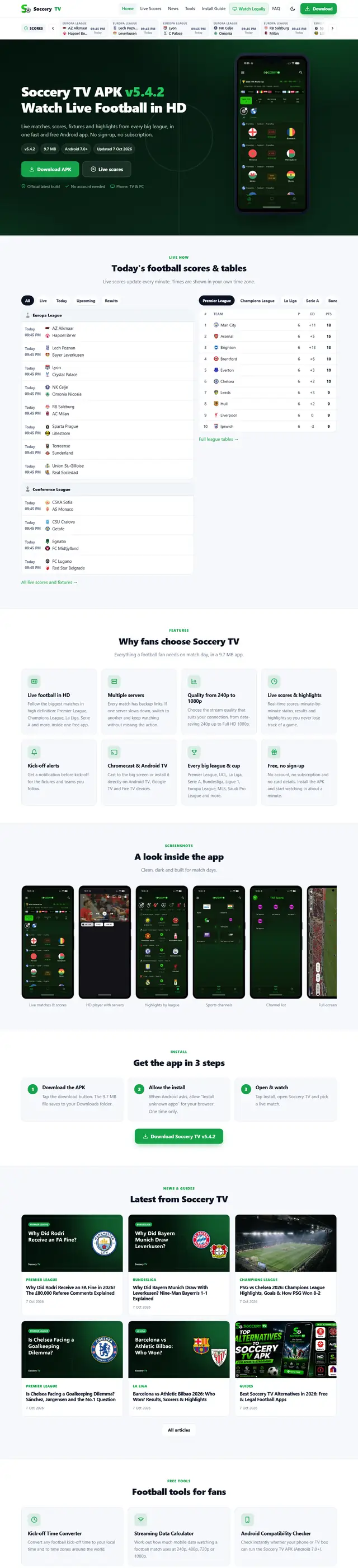 Sports APK Website with Live Scores preview